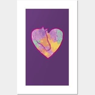 Love Horse Cute Horse Riding Equestrian Heart for Girls Who Love Horses Posters and Art